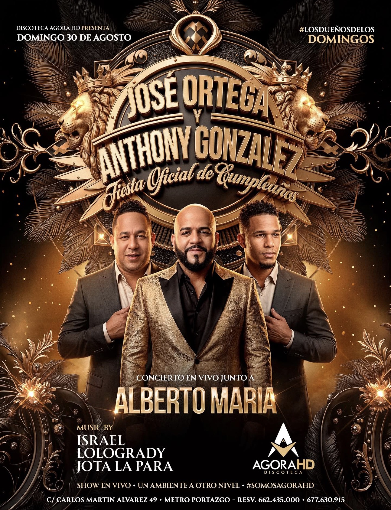 Cartel histórico: Fiesta de cumpleaños de José Ortega y Anthony González. Se conserva completo, incluidos los datos originales.